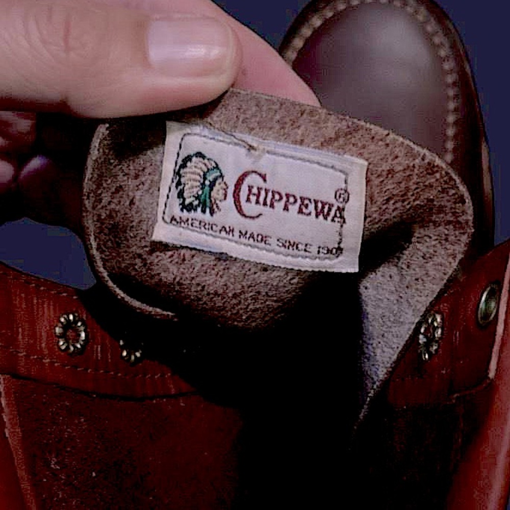 NIB reddish brown vintage Chippewa boots Made In USA! Moc toe 8 inch shaft